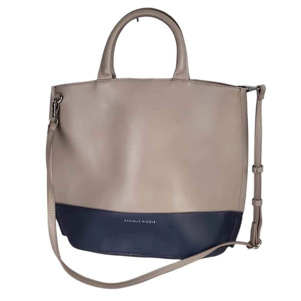 Danielle Nicole Two-Tone Tan Tote Purse - Picture 1 of 5